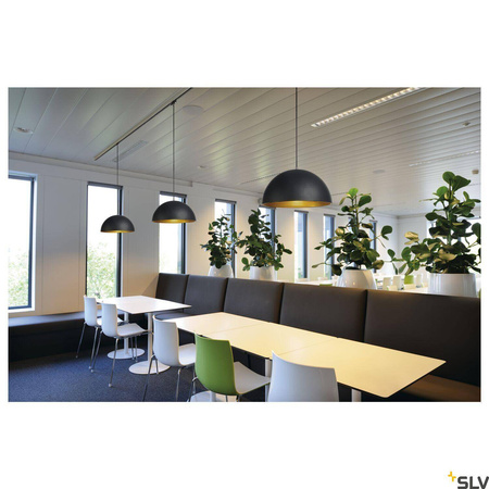 FORCHINI M, lampa wisząca do szyny wysokonapięciowej 3-fazowej, TC-(D,H,T,Q)SE, okrągła, kolor czarny/złoty, Ø 40cm, z adapterem 3-fazowym czarnym (153130) - SLV