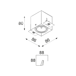 GUTAR B1Ahd wpust stropowy bezramkowy, max. 1x35W, GU10, 230V, srebrny aluminiowy (mat struktura) RAL 9006 (T152B1Ahd101) - Cleoni