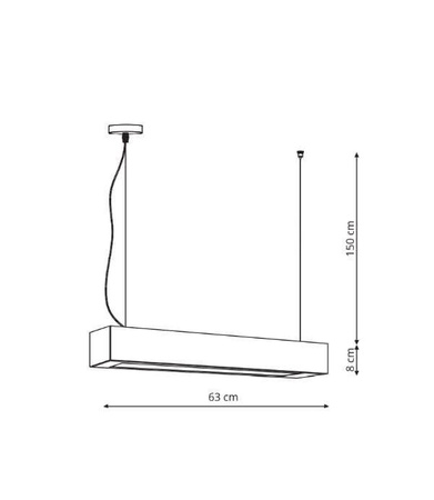 Ibros wisząca czarna średnia 18W 3000K IP20 (LP-7001/1P 20 BK-63 18/3) - Light Prestige