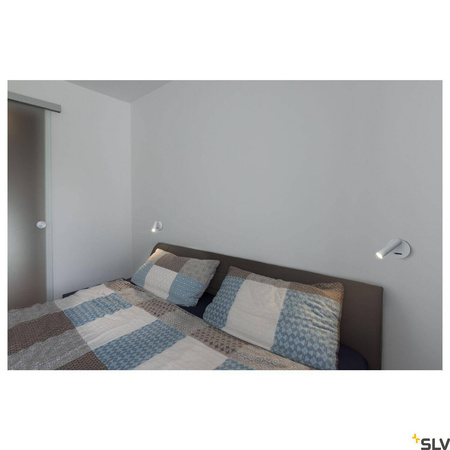 KARPO, lampa ścienna i sufitowa, jednopunktowa, LED, 3000K, okrągła, biała, z wyłącznikiem, 7,5W (152341) - SLV