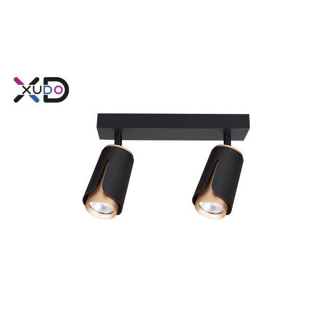 Kinkiet GU10 LED x2 czarny+złoty (XD-IK262B) - Xudo