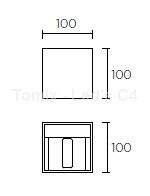 Kinkiet KUB szary (05-3220-34-34) Leds-C4