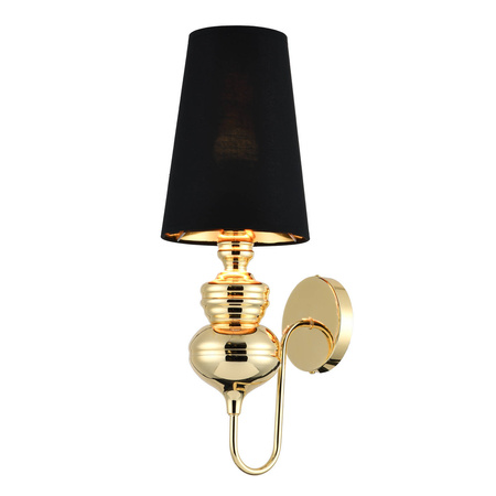 Kinkiet QUEEN 18 CM czarna (MB-8046-18 black gold) - Step into Design
