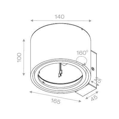 Kinkiet TUBA 111 kol. ALUMINIUM (26121-01) - Aqform (Aquaform)