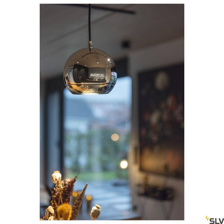 LIGHT EYE, lampa wisząca do szyny wysokonapięciowej 1-fazowej, QPAR111, chrom, maks. 75W, z adapterem 1-fazowym (143620) - SLV