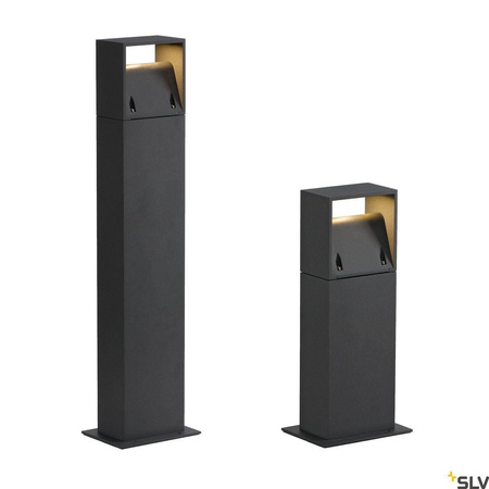 LOGS 40, lampa podłogowa outdoor, LED, 3000K, IP44, kwadratowa, antracytowa, D/S/W 13/8/39,5 cm, 8W (232115) - SLV