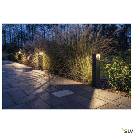 LOGS 70, lampa podłogowa outdoor, LED, 3000K, IP44, kwadratowa, antracytowa, D/S/W 13/8/69,5 cm, 8W (232125) - SLV