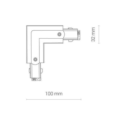 Łącznik kątowy lewy 90 stopni czarny CTLS POWER L CONNECTOR LEFT BLACK (L-L) (8706) - Nowodvorski