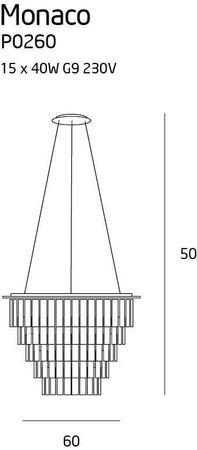 Lampa Wisząca Monaco Chrom P0260 Maxlight
