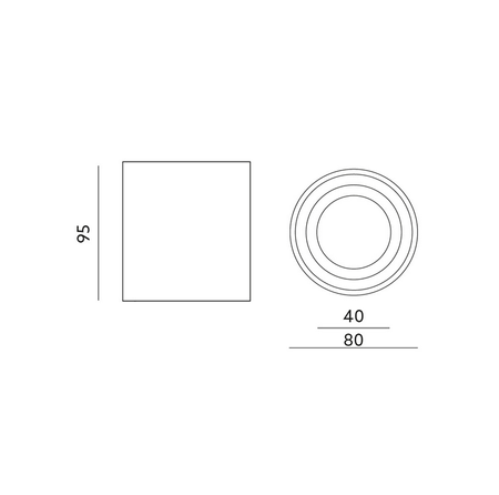 Lampa natynkowa AQUARIUS ROUND CZARNA IP44 (KPARCZ) - Kobi Light