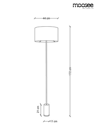 Lampa podłogowa SANTORINI - Złoty podstawa, Czarny klosz (MSE010200131) - MOOSEE