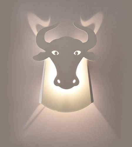 Lampa ścienna LED Byk Bull Biała (Abigali-Bull-W)