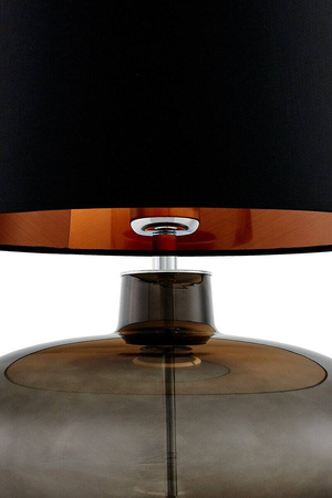 Lampa stołowa SAWA kol. dymiony / abażur czarno - miedziany (40587102) KASPA