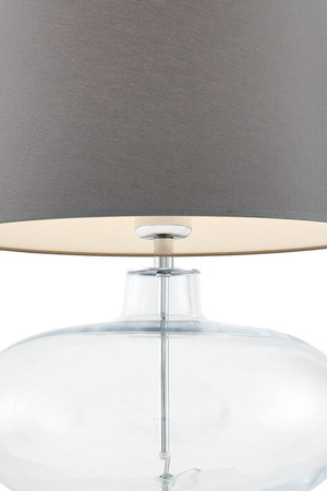 Lampa stołowa SAWA kol. transparentny / abażur szary (40583108) KASPA