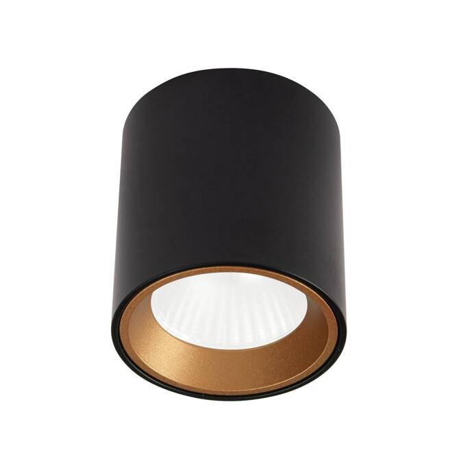 Lampa sufitowa TUB okrągła + pierścień ozdobny złoty (C0211) - Maxlight
