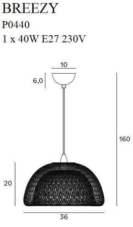 Lampa wisząca BREEZY 36 cm (P0440) - Maxlight