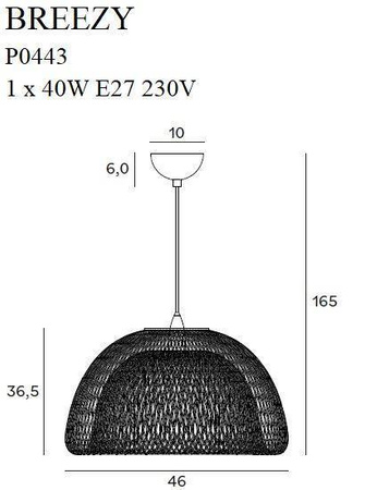 Lampa wisząca BREEZY 46 cm (P0443) - Maxlight