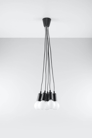 Lampa wisząca DIEGO 5 czarna (SL.0574) - Sollux