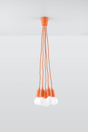 Lampa wisząca DIEGO 5 pomarańczowy (SL.0586) - Sollux