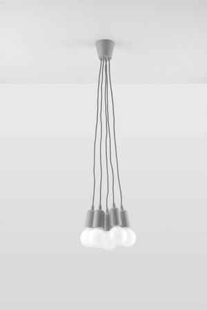 Lampa wisząca DIEGO 5 szara (SL.0577) - Sollux