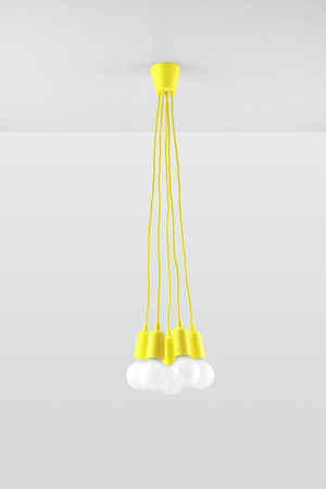 Lampa wisząca DIEGO 5 żółta (SL.0580) - Sollux