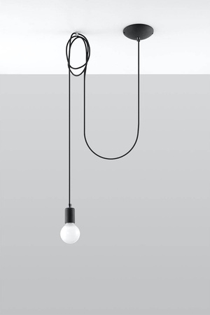 Lampa wisząca EDISON 1 LONG czarny (SL.0369) - Sollux