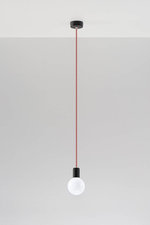 Lampa wisząca EDISON czarno-czerwona (SL.0158) - Sollux