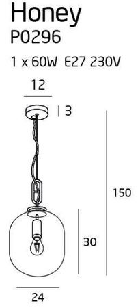 Lampa wisząca HONEY Ø 24 (P0296) - Maxlight