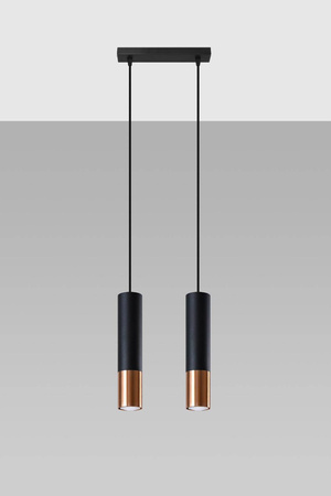 Lampa wisząca LOOPEZ 2 czarny/miedź (SL.0947) - Sollux