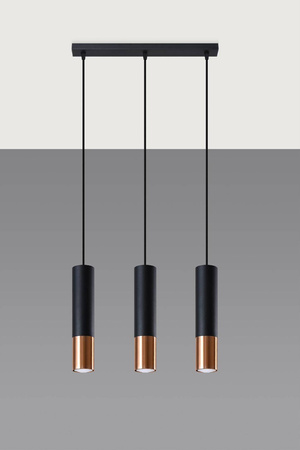 Lampa wisząca LOOPEZ 3L czarny/miedź (SL.0948) - Sollux