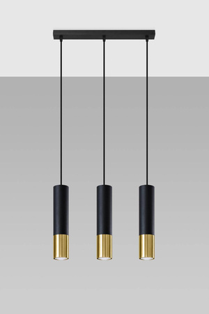 Lampa wisząca LOOPEZ 3L czarny/złoty (SL.0954) - Sollux