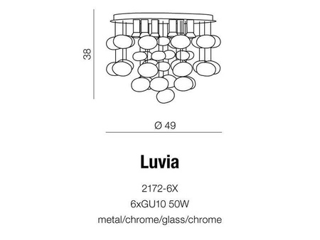Lampa wisząca LUVIA kol. CHROM (2172-6x) - Azzardo - żyrandol