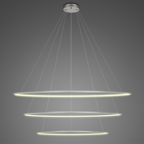 Lampa wisząca Ledowe Okręgi No.3 Φ120 cm in 3k srebrna Altavola Design (LA075/P_120_in_3k_silver) - ALTAVOLA DESIGN
