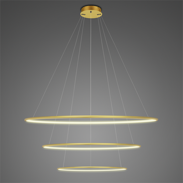 Lampa wisząca Ledowe Okręgi No.3 Φ80 cm in 3k złota ściemnialna Altavola Design (LA075/P_80_in_3k_gold_dimm) - ALTAVOLA DESIGN
