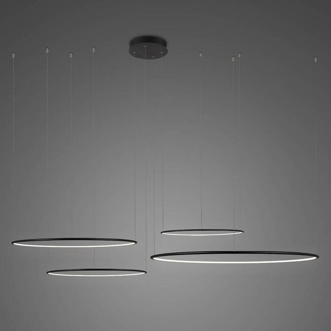 Lampa wisząca Ledowe Okręgi No.4 CO4  Φ100 cm in 3k  czarna  Altavola Design (LA084/CO4_100_in_3k_black) - ALTAVOLA DESIGN
