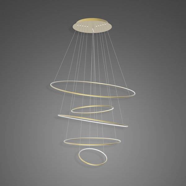 Lampa wisząca Ledowe okręgi No.5 Φ120 cm  4k złota Altavola Design (LA085/P_120_in_4k_gold) - ALTAVOLA DESIGN