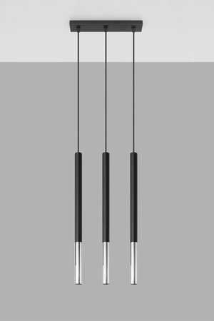 Lampa wisząca MOZAICA 3L czarny/chrom (SL.0886) - Sollux