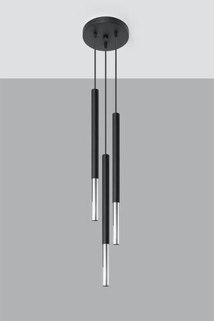 Lampa wisząca MOZAICA 3P czarny/chrom (SL.0887) - Sollux