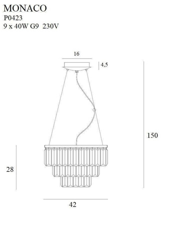 Lampa wisząca Monacoota ø 42 cm (P0423) - Maxlight