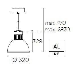 Lampa wisząca PEK 34W - 3000K biała (00-4941-14-00) Leds - żyrandol