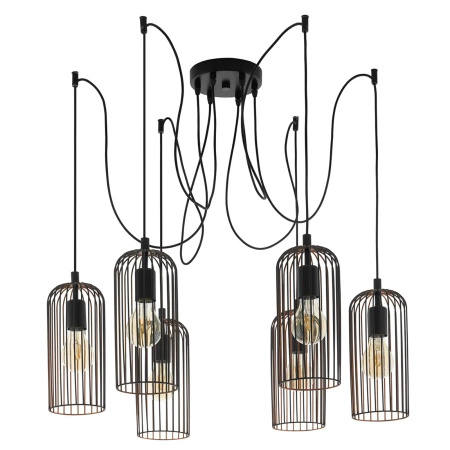 Lampa wisząca ROCCAMENA 6xE27 czarna(49643 - Eglo) - żyrandol