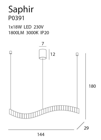 Lampa wisząca SAPHIR (P0391) - MAXlight