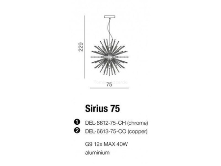 Lampa wisząca Sirius 75 (chrome) (AZ2114-AZ2115) Azzardo - żyrandol