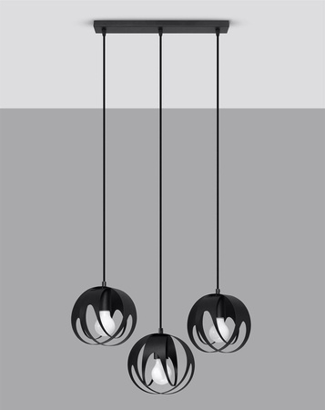 Lampa wisząca TULOS 3L czarna (SL.1089) - Sollux