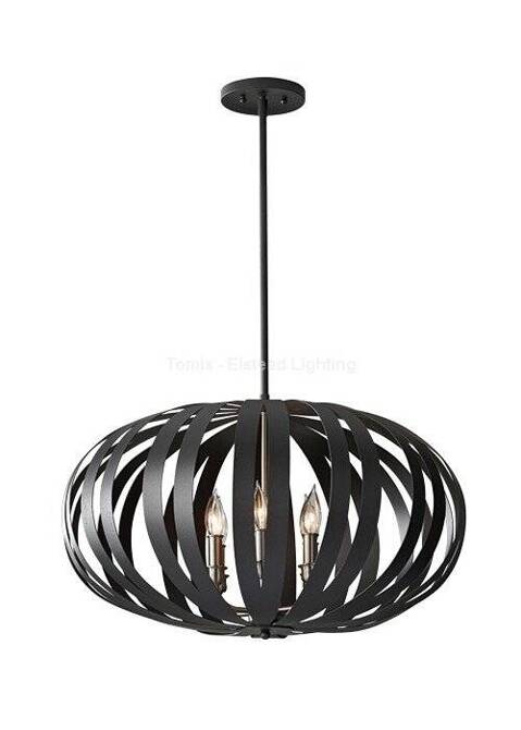 Lampa wisząca WOODSTOCK kol. CZARNY (FE/WOODSTOCK/P/L) - Feiss- Elstead Lighting - żyrandol