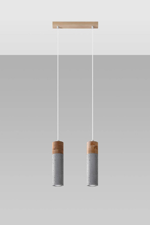 Lampa wisząca ZANE 2 szara (SL.0966) - Sollux
