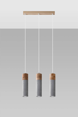 Lampa wisząca ZANE 3 szara (SL.0967) - Sollux