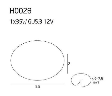 MAXLIGHT H0028 OPRAWA WPUSTOWA METALOWA OKRAGŁA, METAL SZCZOTKOWANY, GU5.3
