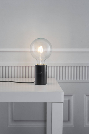 Marmurowa lampa stołowa do żarówki dekoracyjnej SIV Nordlux E27 60W Marmur Czarny