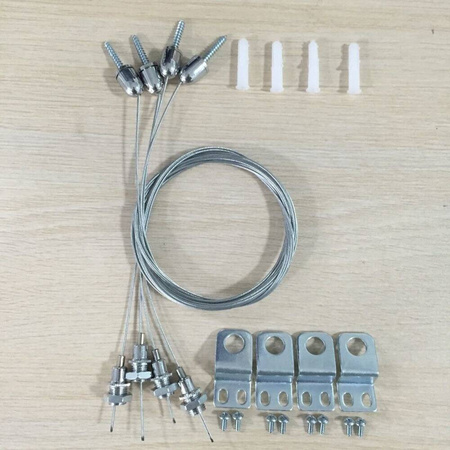 Mistic Lighting zestaw Suspennsion Kit 3 do panelu LED 60x60 do zawieszania (4 druty stal., 4 haki) MSTC-05411930